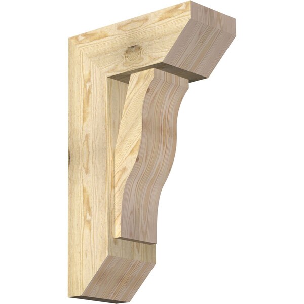 Ekena Millwork Funston Slat Rough Sawn Bracket w/ Offset Brace, Douglas Fir, 8"W x 18"D x 30"H BKT0806X18X30FST06RDF - main